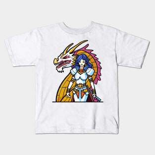 Knight And Dragon Kids T-Shirt